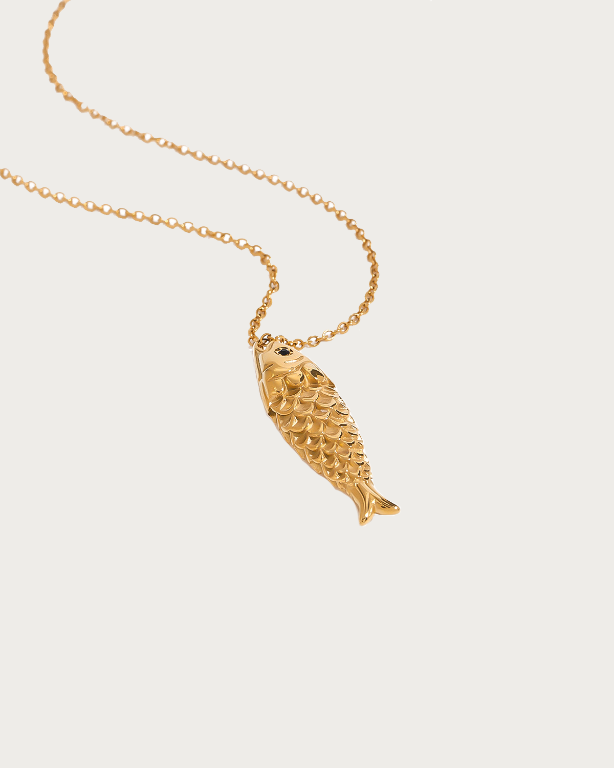 Rosemary Fish Golden Pendant Necklace