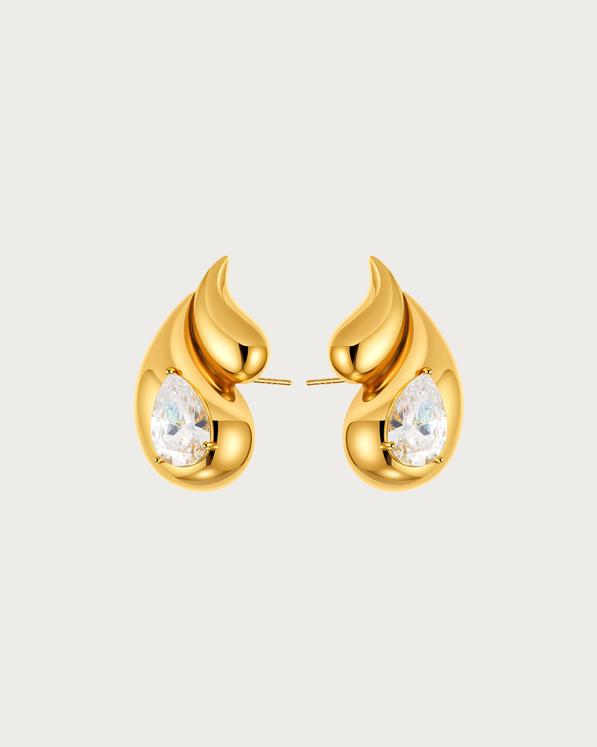 Anna Double Teardrop Golden Earrings