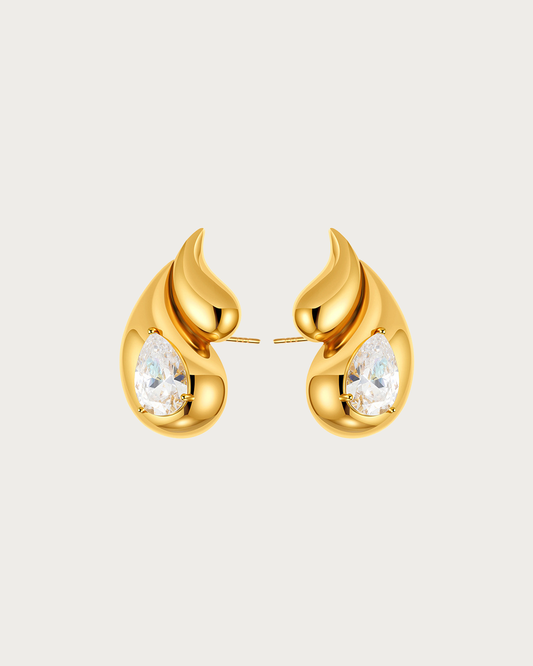 Anna Double Teardrop Golden Earrings