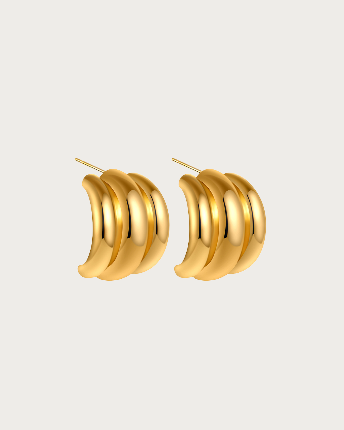 Naomi Triple Golden Hoop Earrings