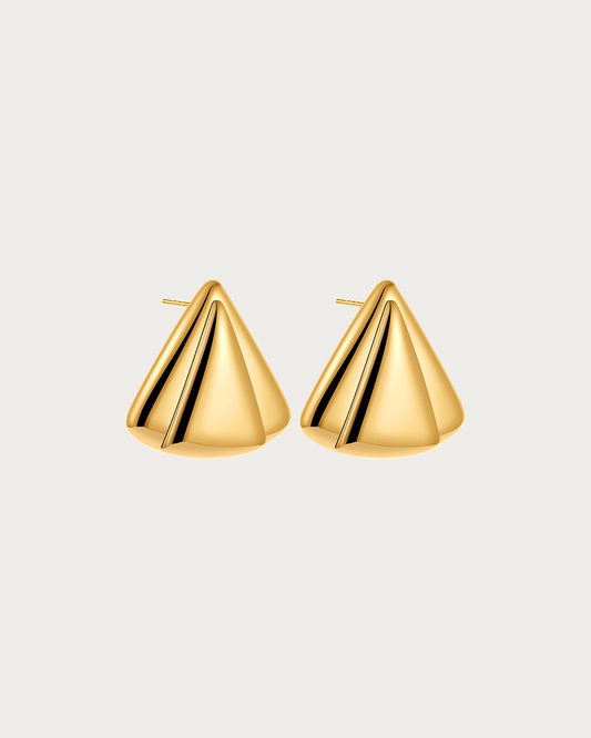 Stacey Triangle Golden Stud Earrings
