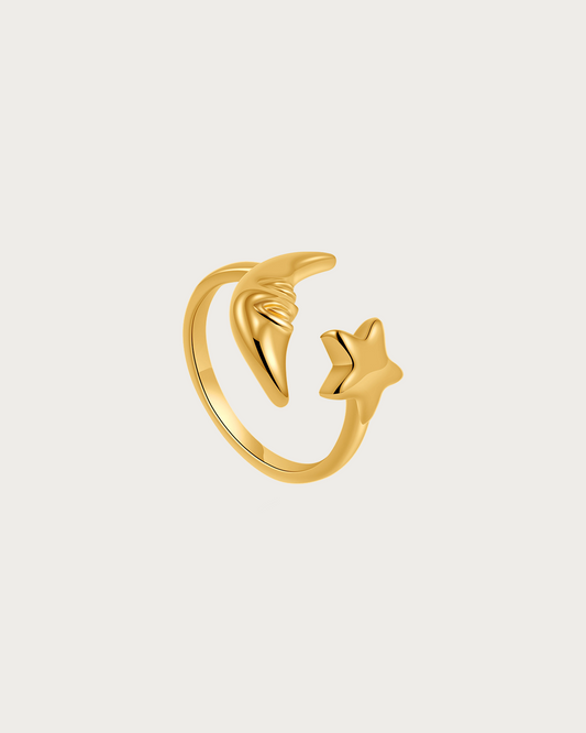 Cynthia Moon & Star Cuff Golden Ring