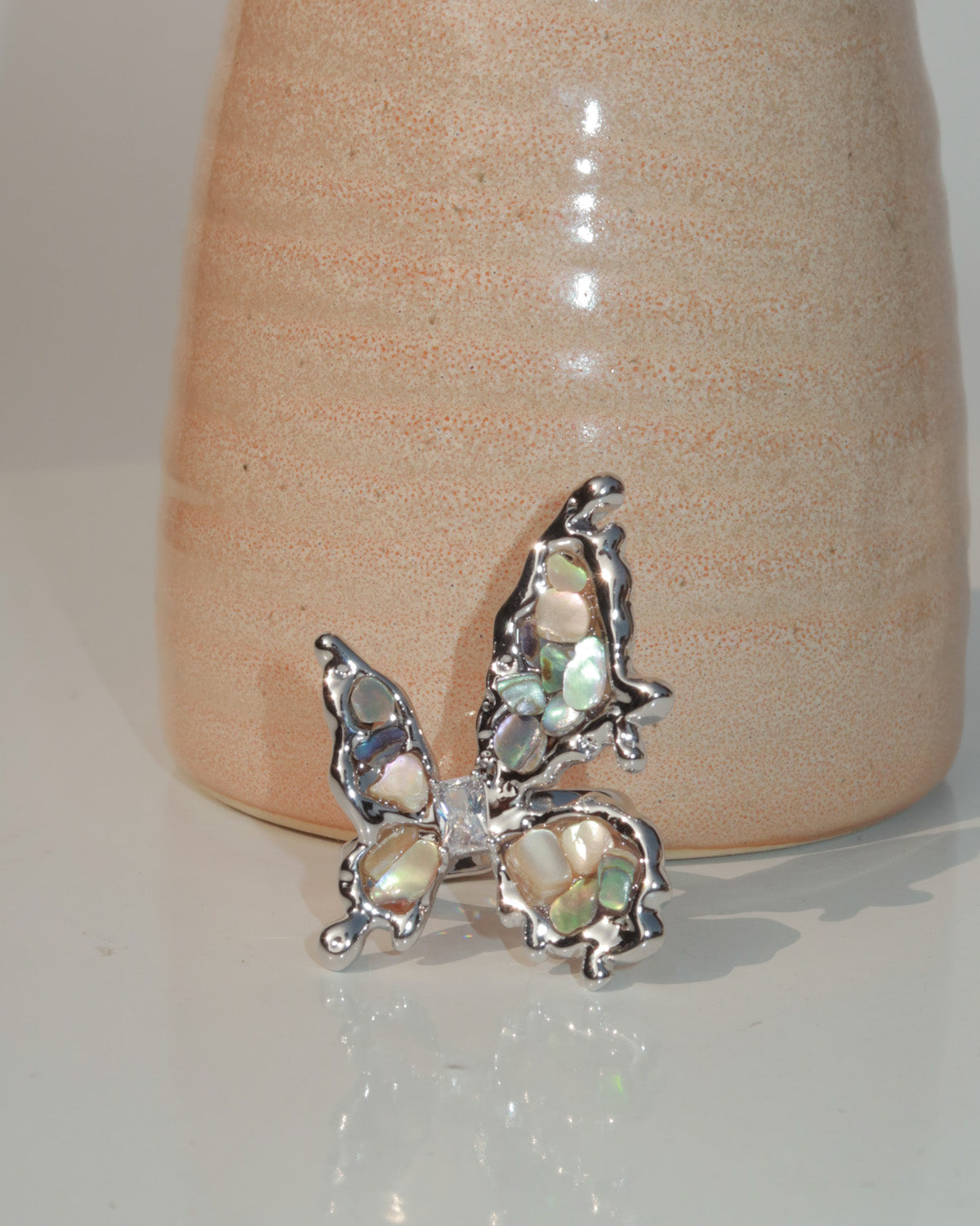 Tracy Multicolor Shell Butterfly Ring