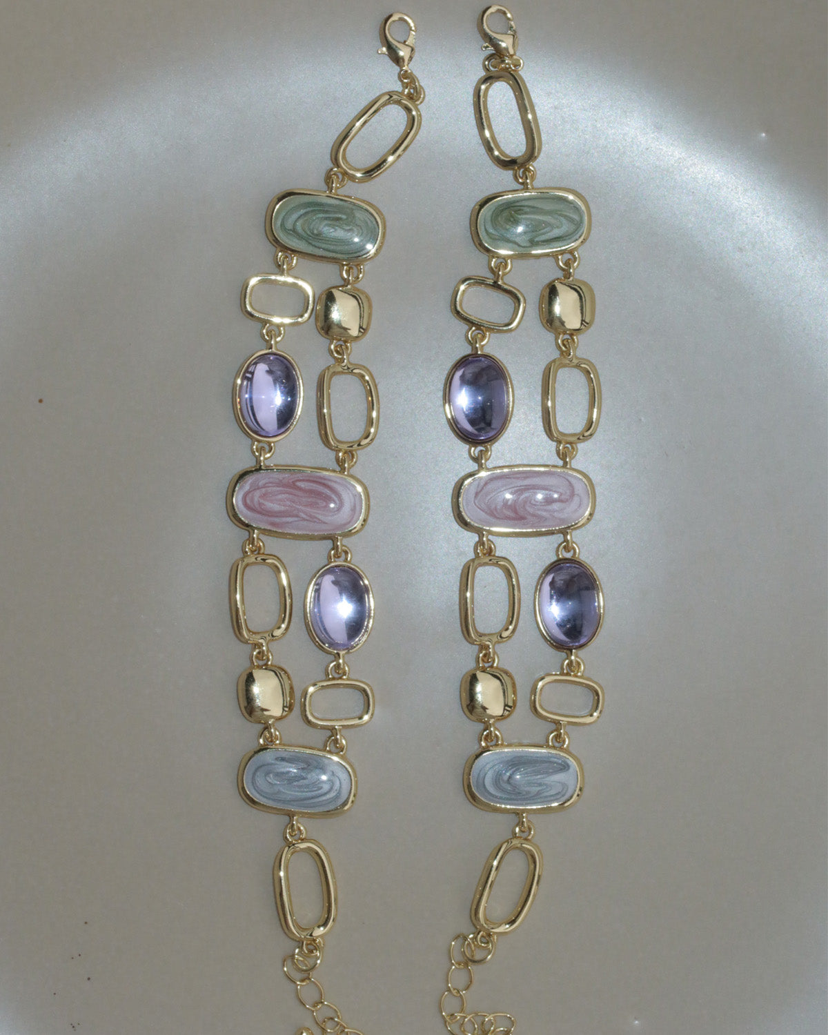Iris Glow Colorful Crystal Golden Bracelet