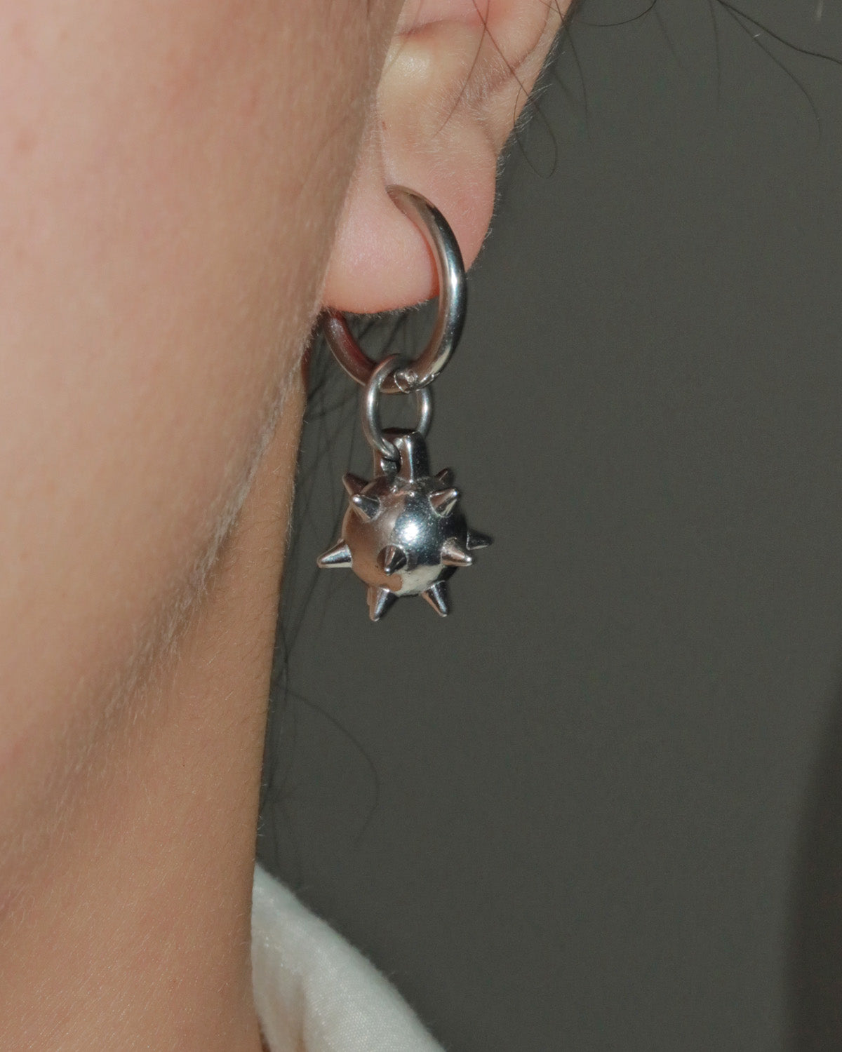 Veda Mace Charm Silver Drop Earrings