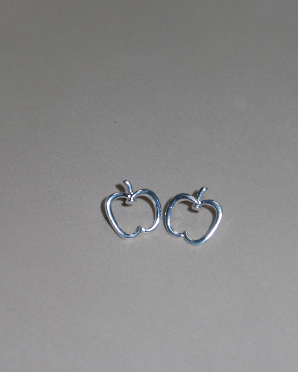 Pomelle Apple Shape Silver Stud Earrings