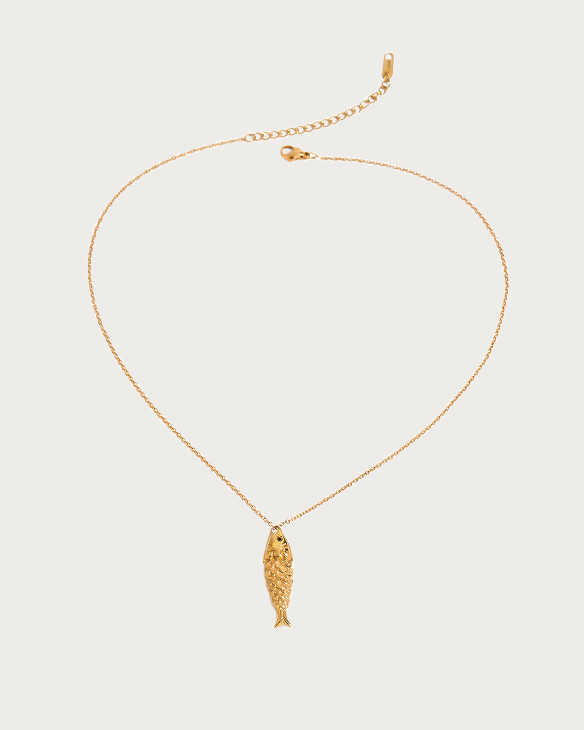 Rosemary Fish Golden Pendant Necklace