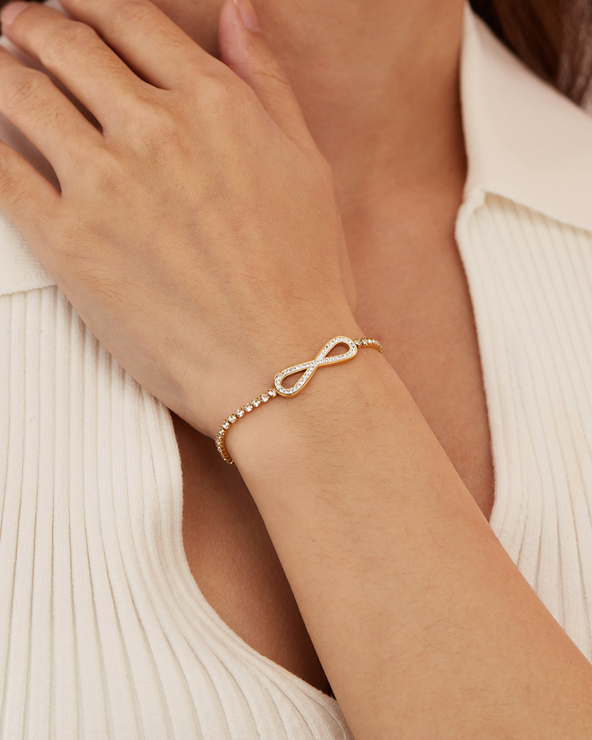 Bertha Infinity Tennis Golden Bracelet