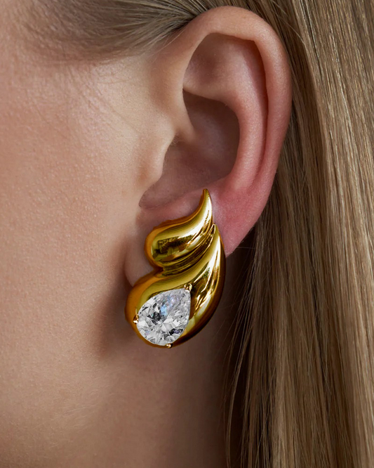Anna Double Teardrop Golden Earrings