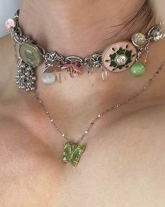Maeve Punk Enamel Silver Necklace