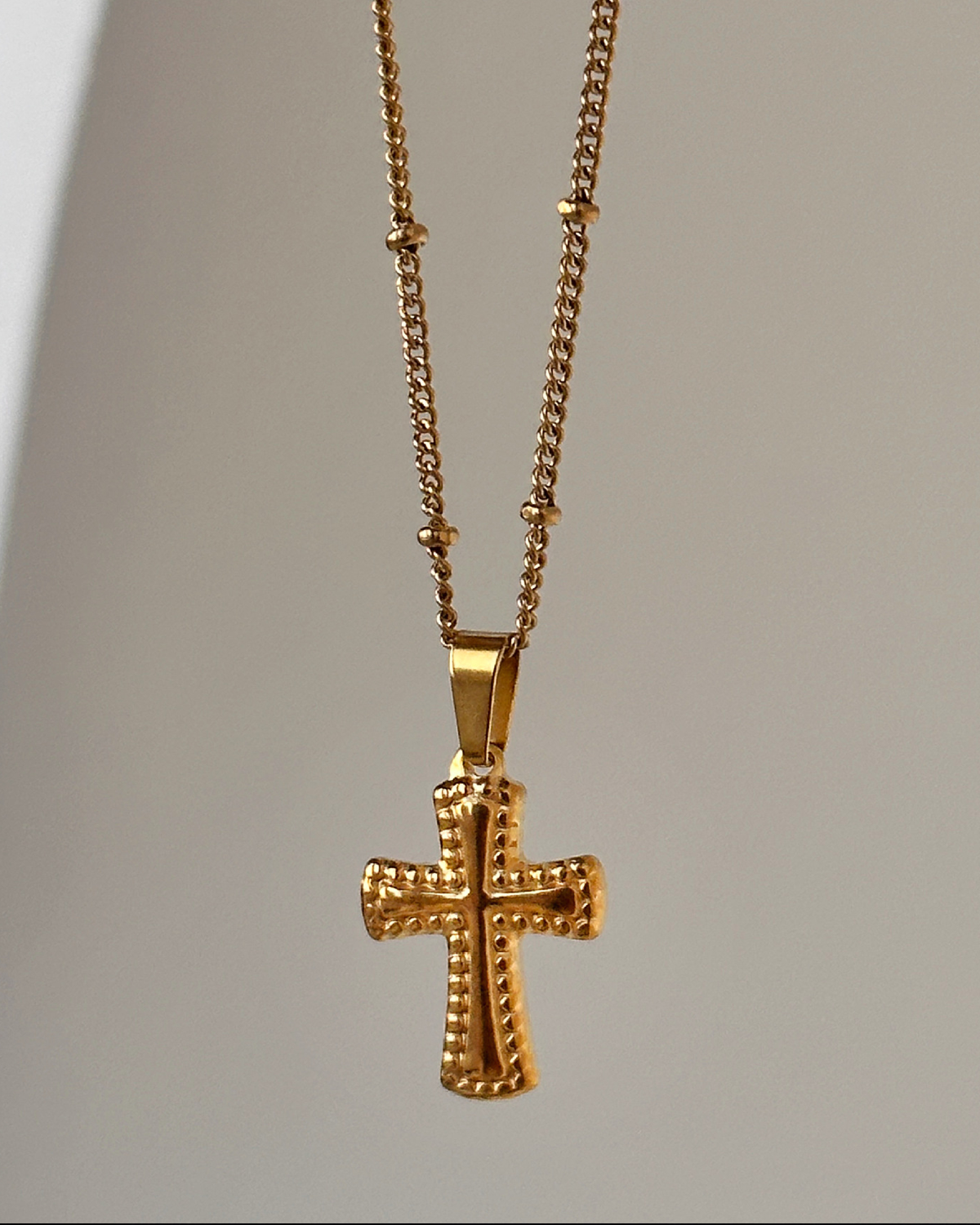 Athena Mini Cross Golden Pendant Necklace