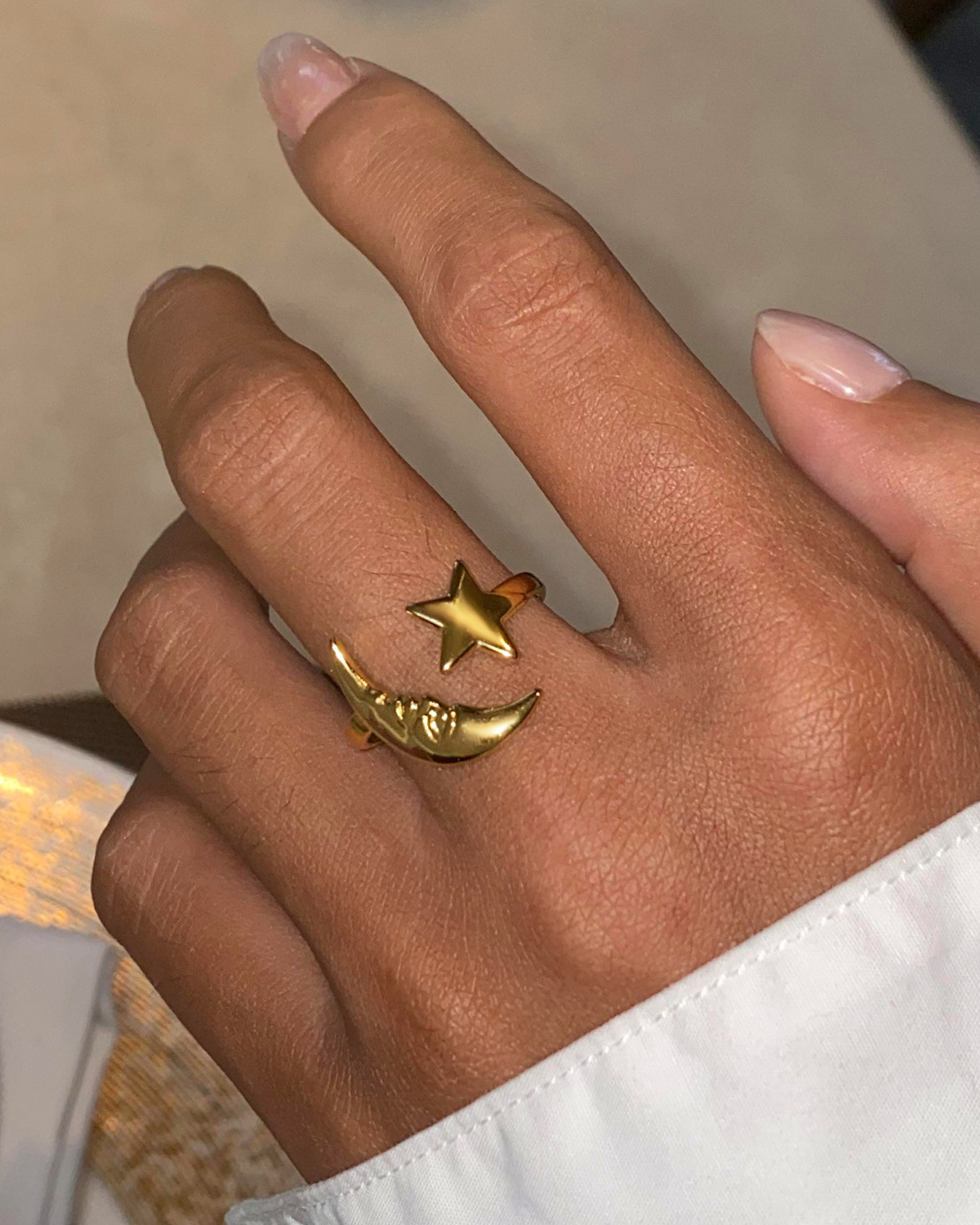 Cynthia Moon & Star Cuff Golden Ring