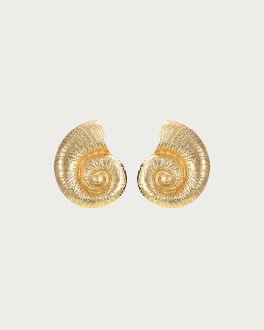 Marina Conch Golden Stud Earrings