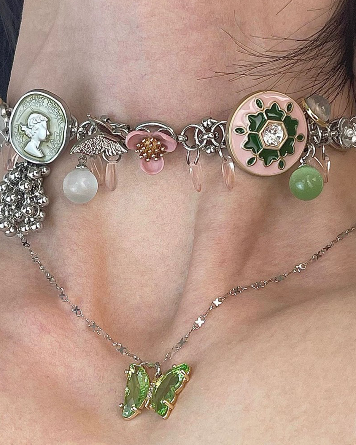 Maeve Punk Enamel Silver Necklace