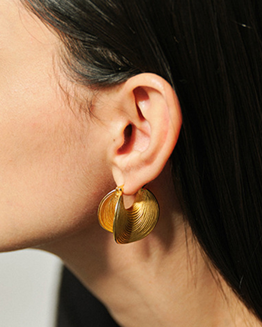Sally Sculpted Golden Hoop Earrings