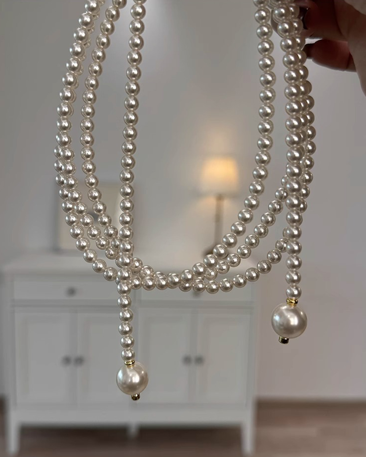Margaret Long Pearl Beaded Necklace