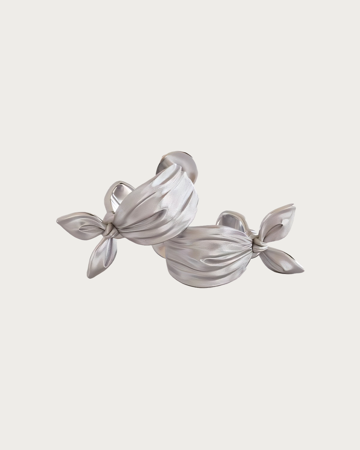Joa Bow Tie Silver Stud Earrings