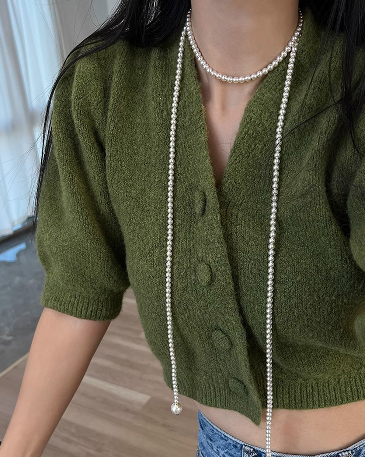 Margaret Long Pearl Beaded Necklace