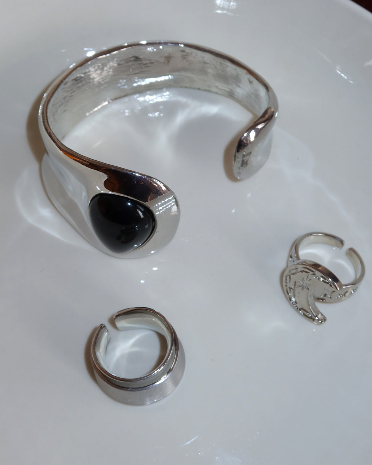 Crescent Moon Silver Ring