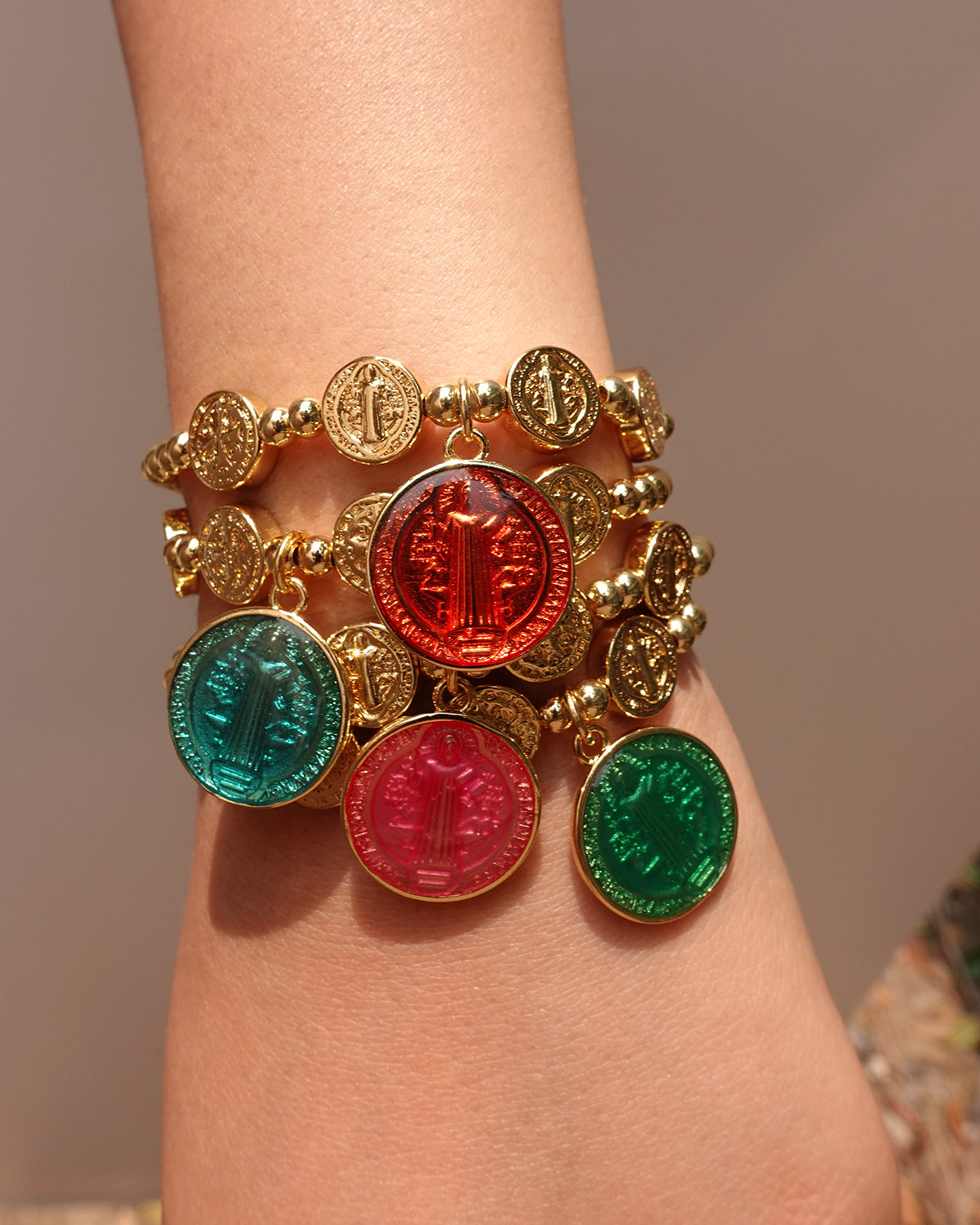 Netany Virgin Mary Blue Beaded Golden Bracelet(4 Colors)
