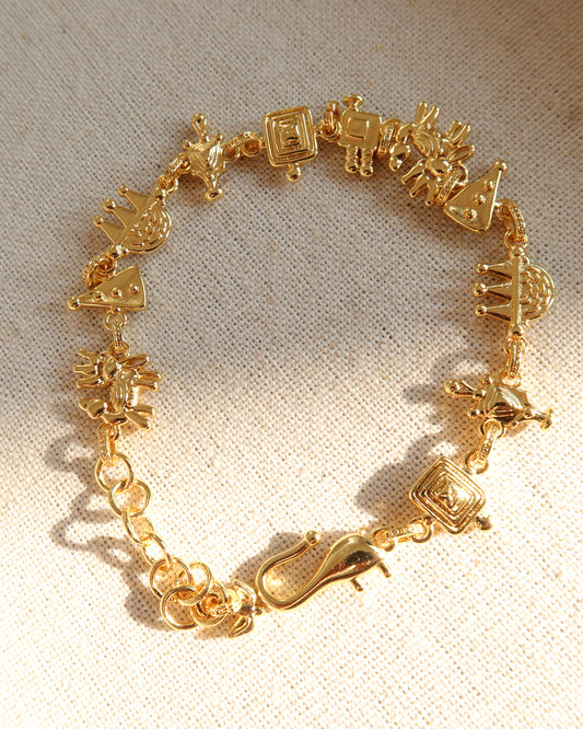 Priscilla Ancient Egyptian Pattern Golden Bracelet