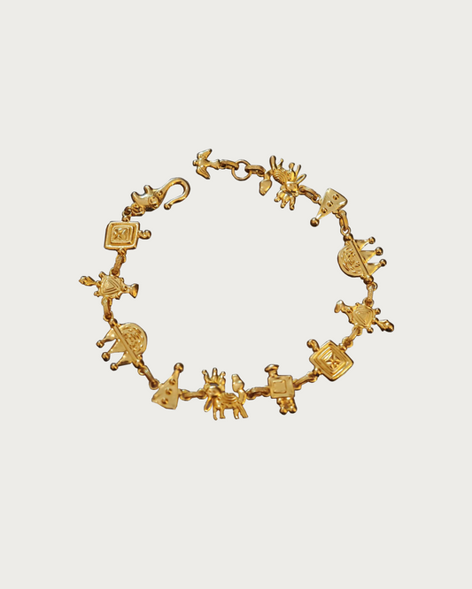 Priscilla Ancient Egyptian Pattern Golden Bracelet