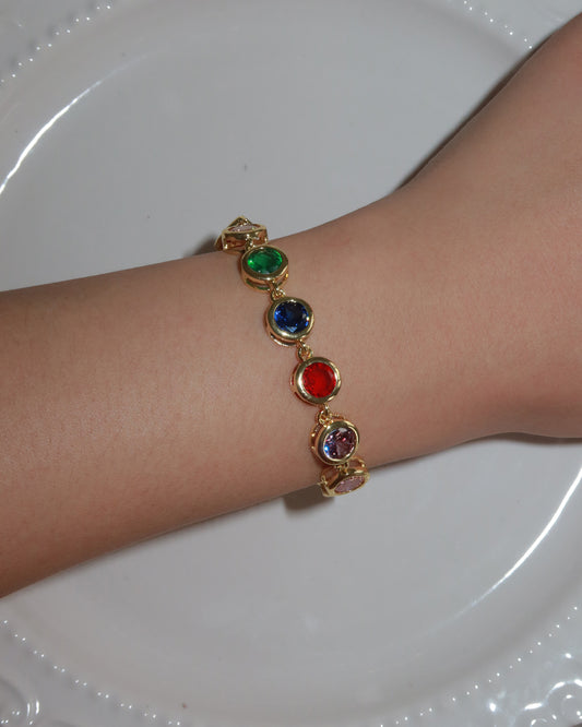 Lillian Rainbow Color Block Layered Bracelet