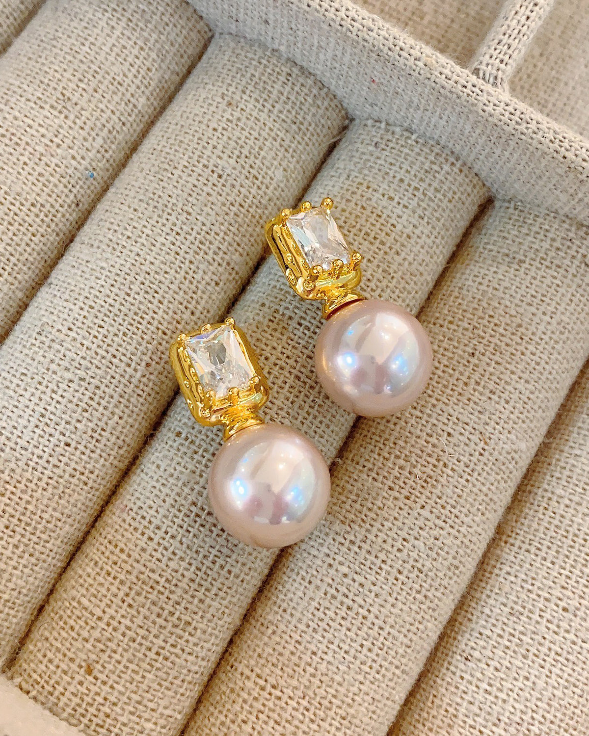 Paula Classic Pearl Golden Drop Earrings