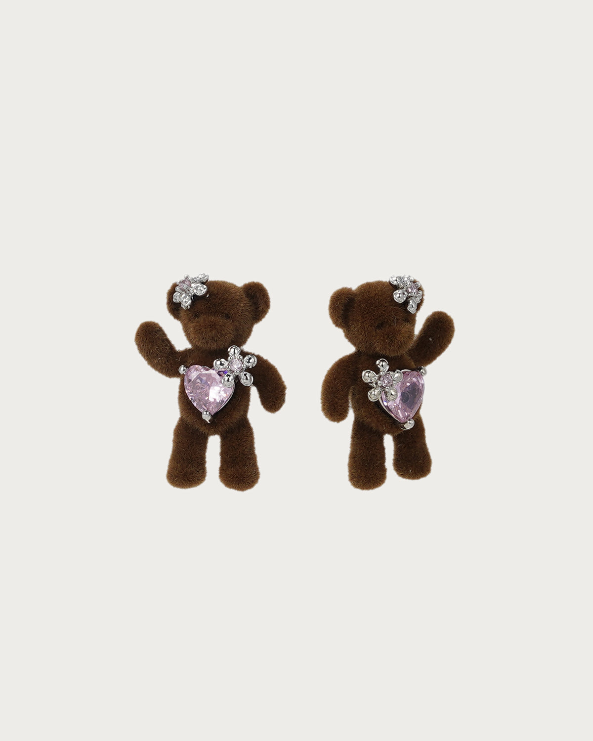 Basia Cute Bear Flocked Stud Earrings(2 Colors)