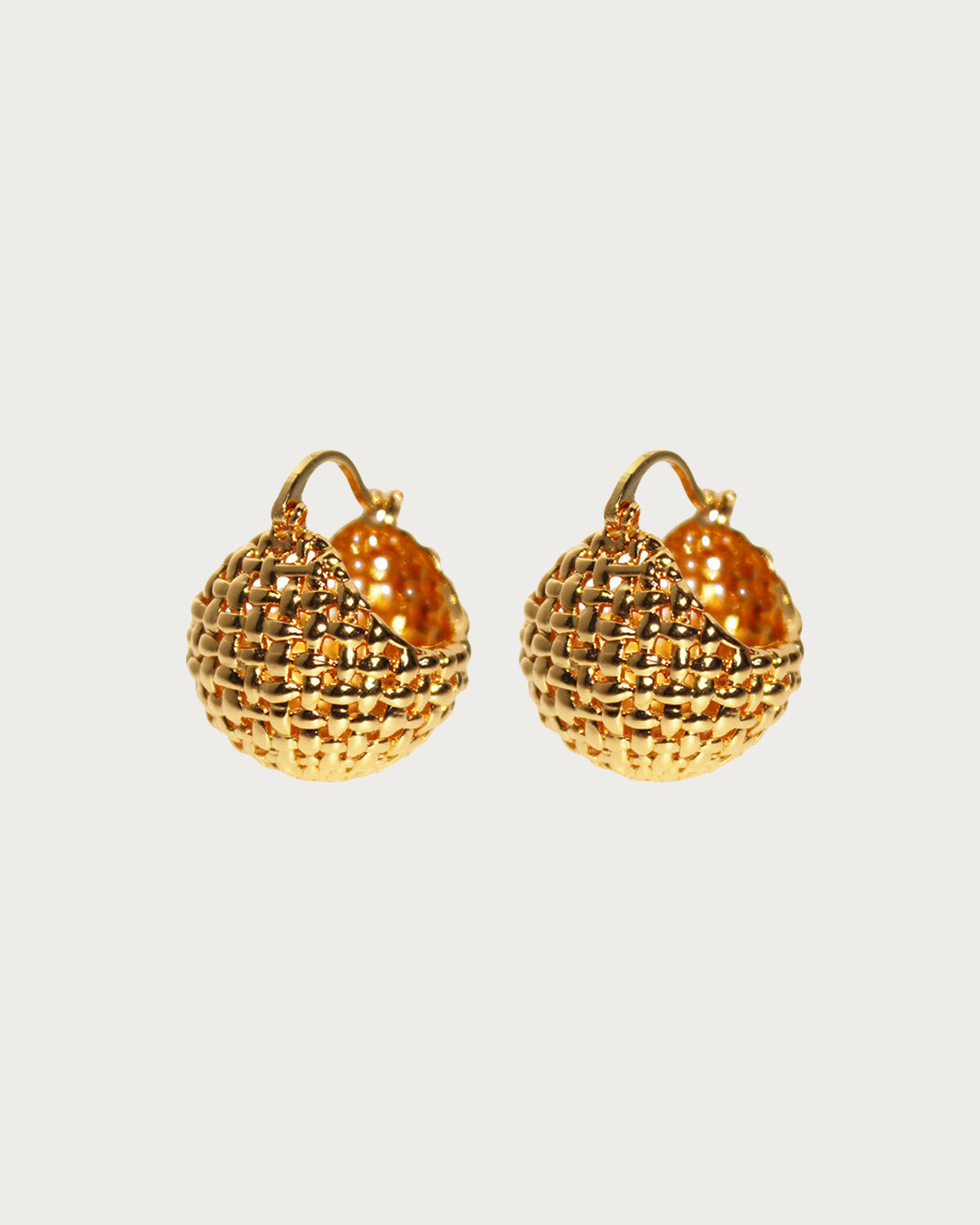 Verna Braid Hollow Golden Hoop Earrings