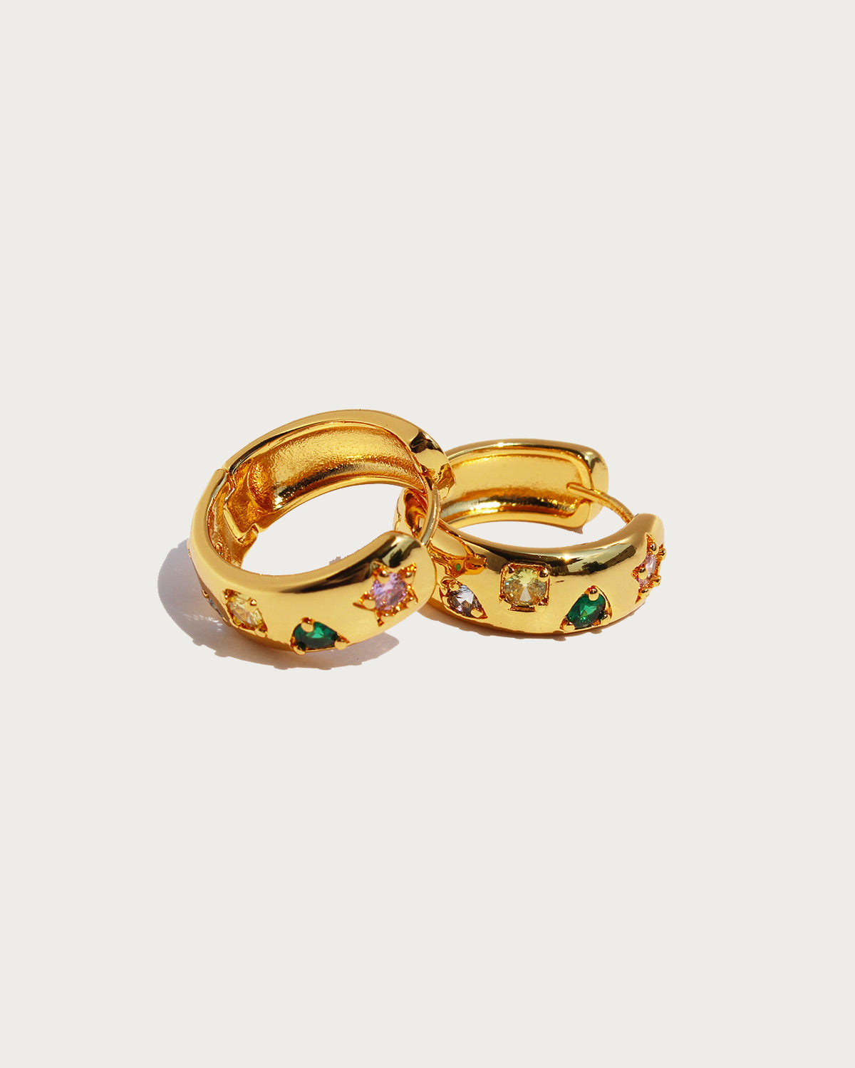 Yedda Chunky Star Colorful Golden Hoop Earrings