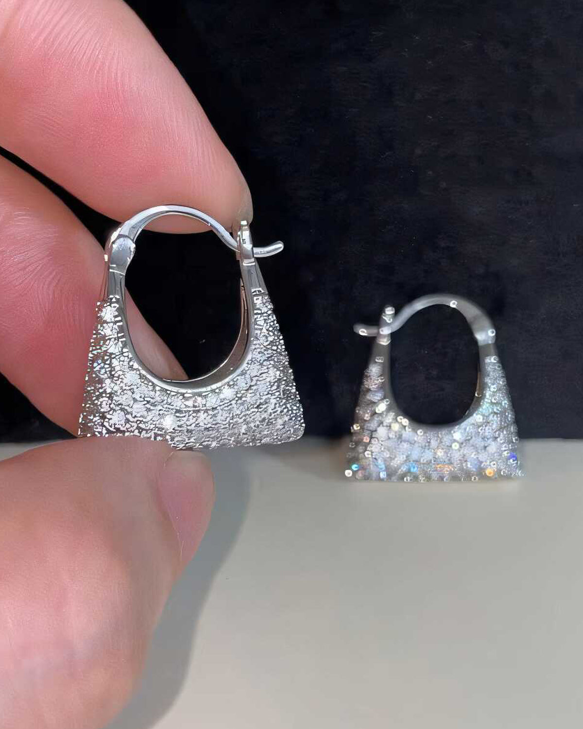 Alison Handbag Silver Hoop Earrings