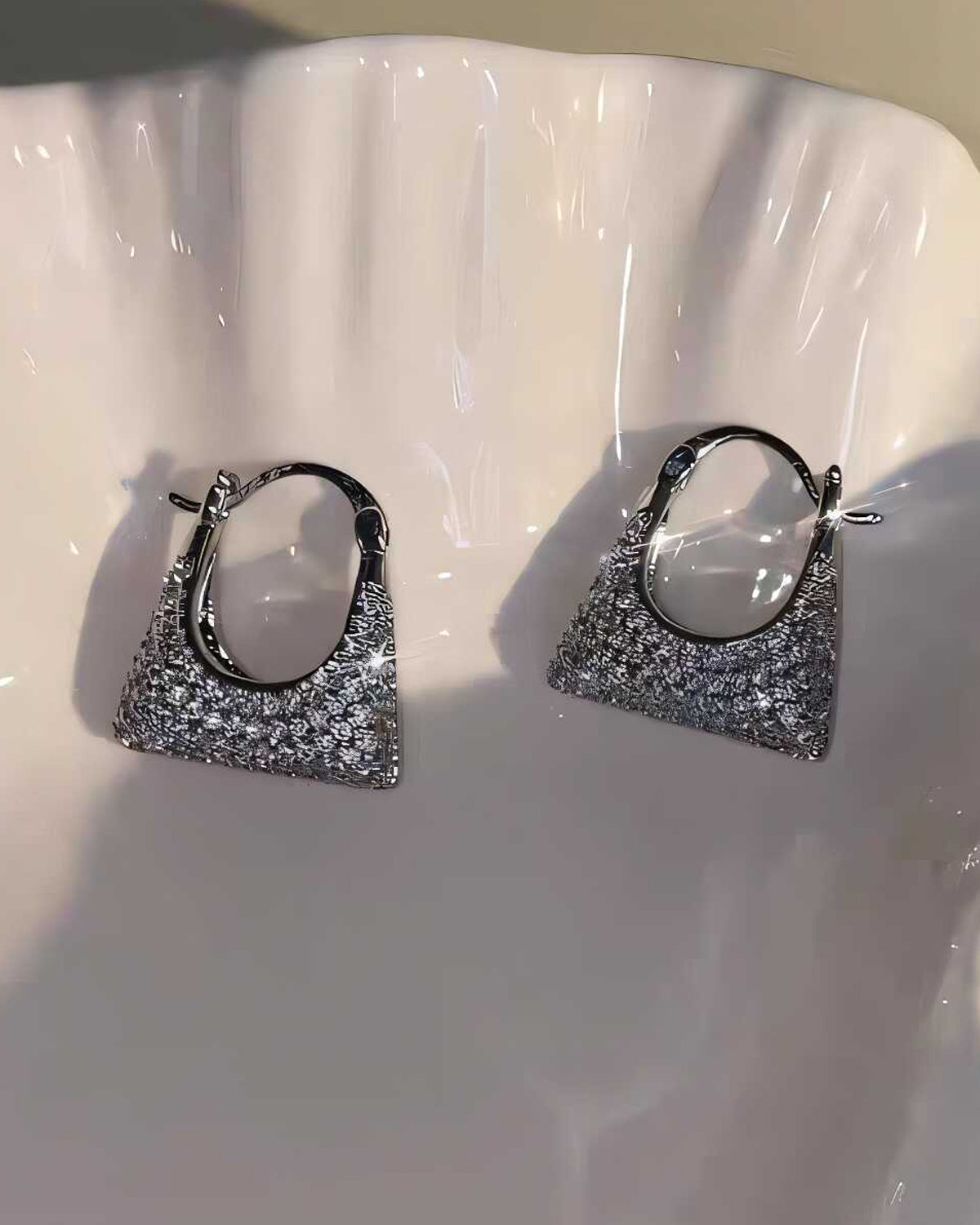 Alison Handbag Silver Hoop Earrings