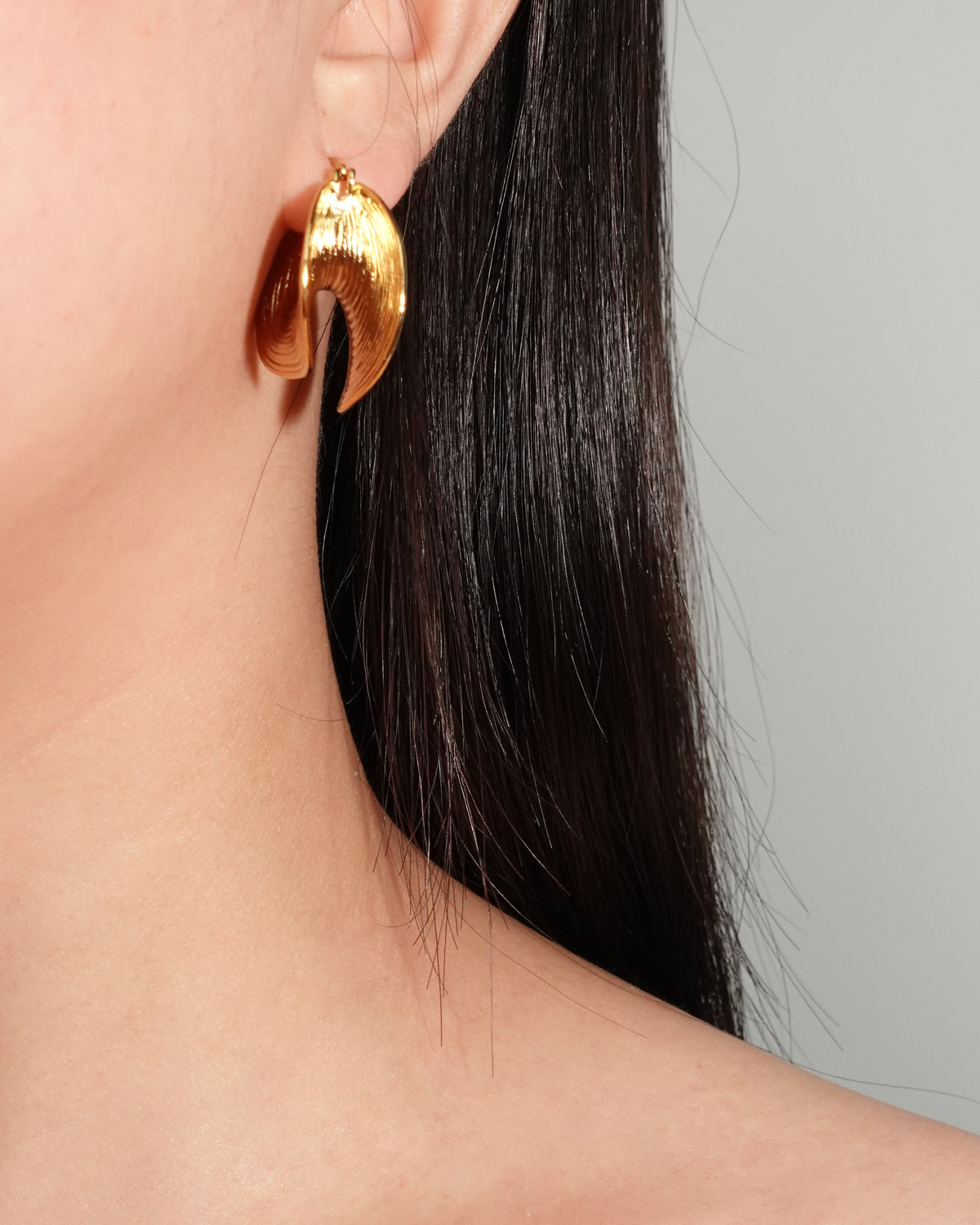 Sally Sculpted Golden Hoop Earrings