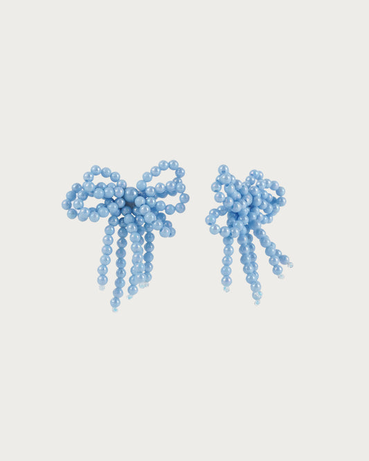 Sheila Sweet Bow Tie Beaded Stud Earrings(2 Colors)