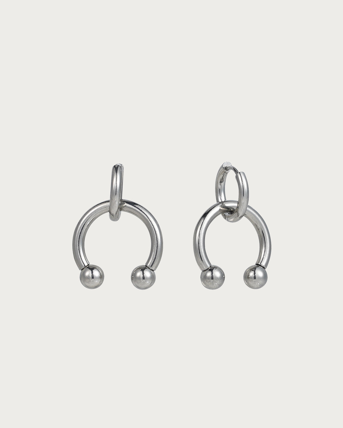 Chloe Horseshoe Silver Hoop Earrings