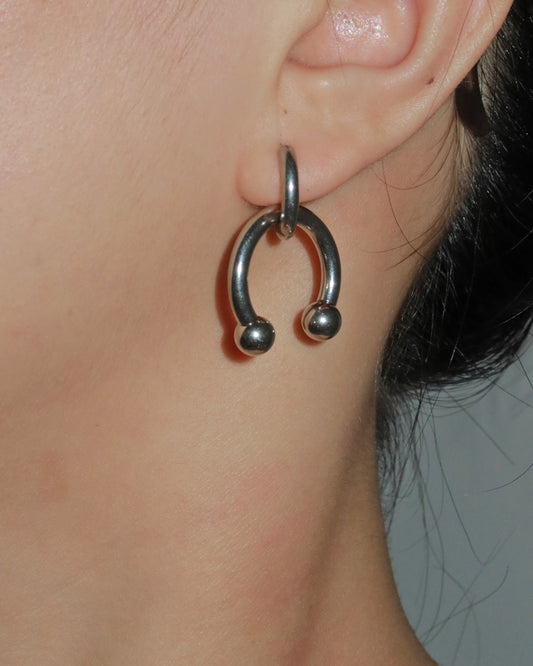 Chloe Horseshoe Silver Hoop Earrings