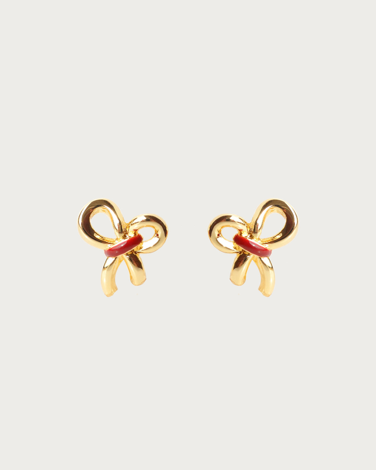 Una Hollow Enamel Bowknot Earrings