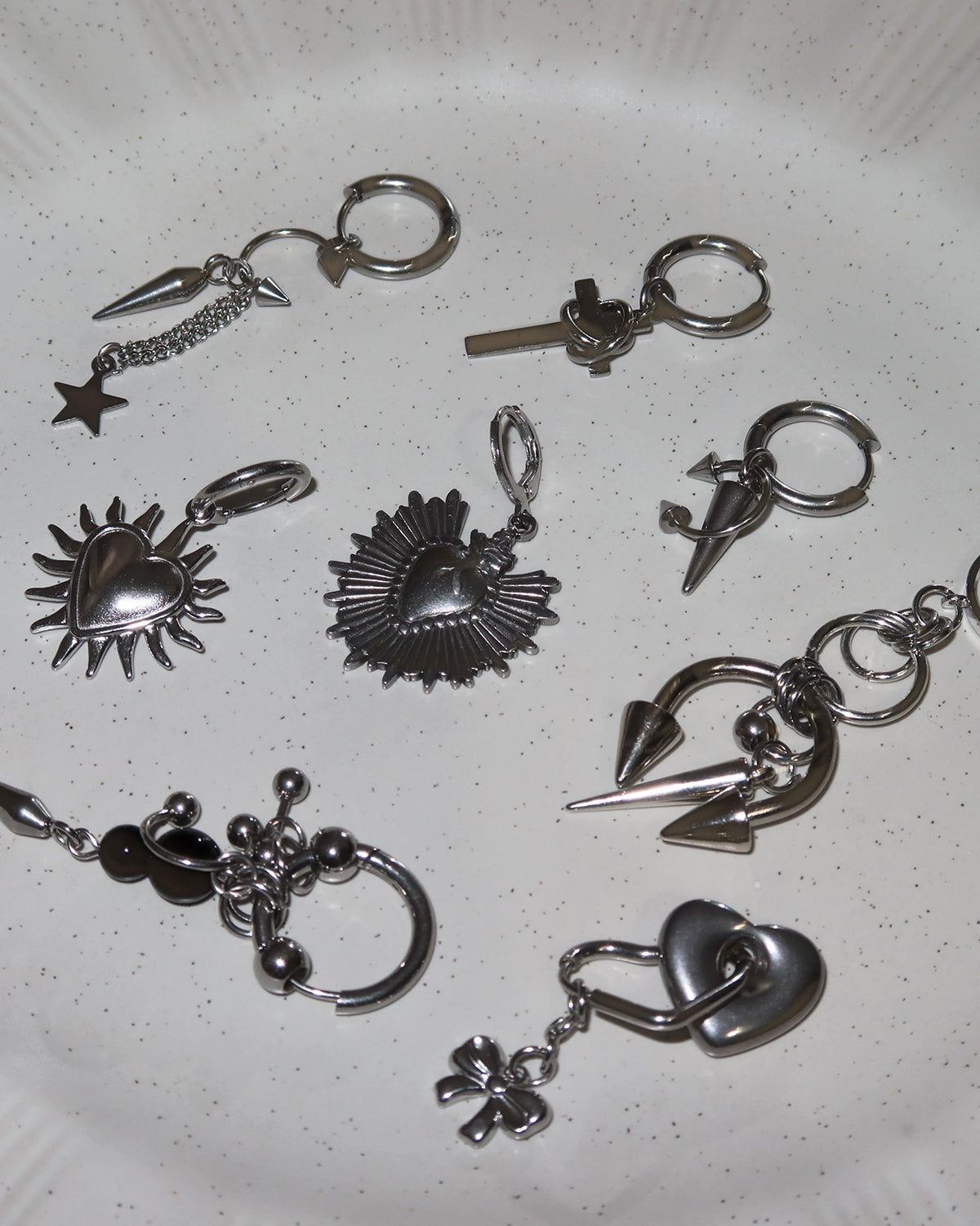 Camille Bound Cross Drop Silver Earrings