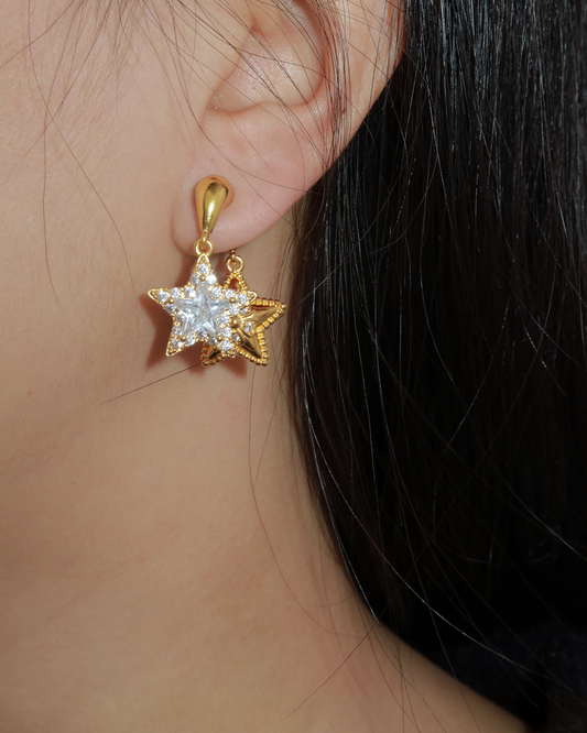 Laura Rhinestone Star Drop Earrings
