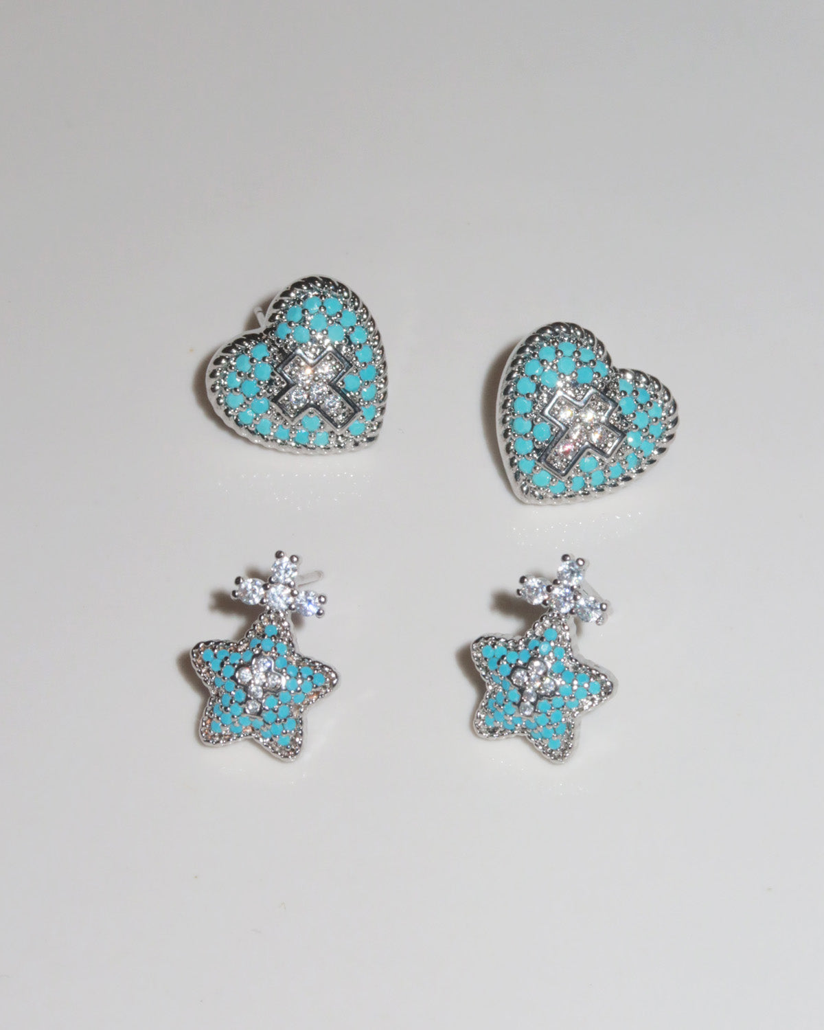 Bianca Sapphire Guardian Star Silver Stud Earrings