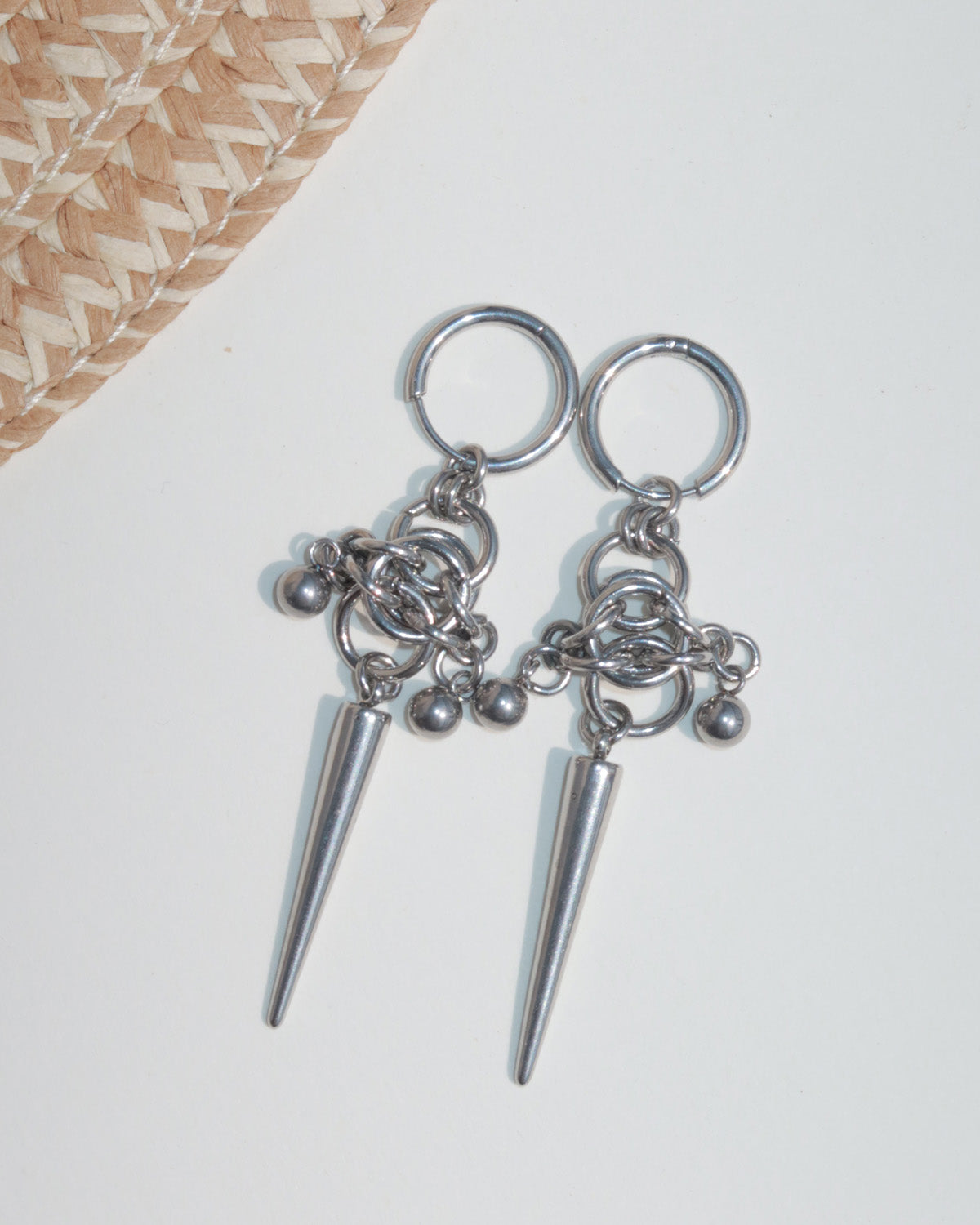 Maya Spike Silver Drop Earrings