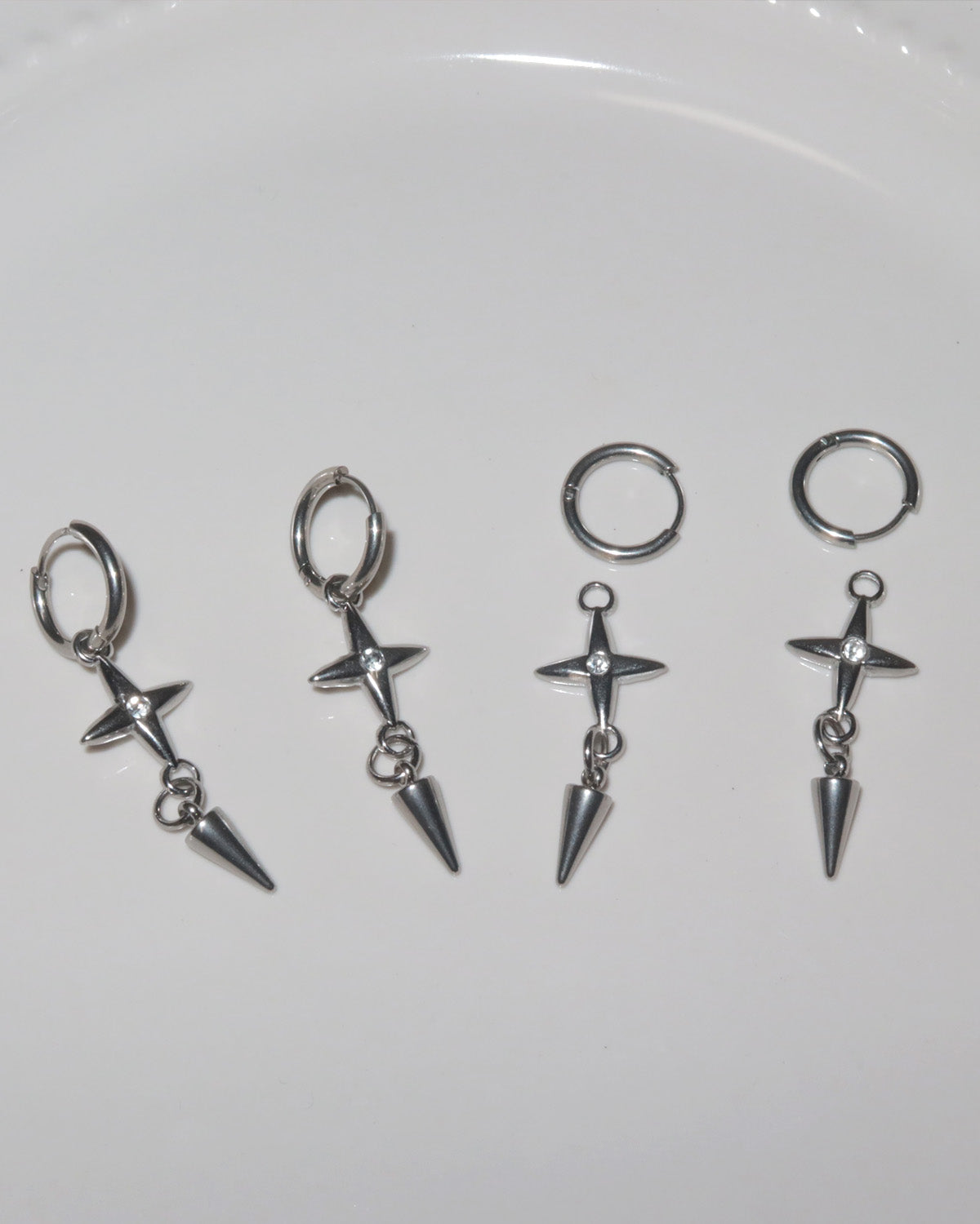 Zelia Star Silver Drop Earrings