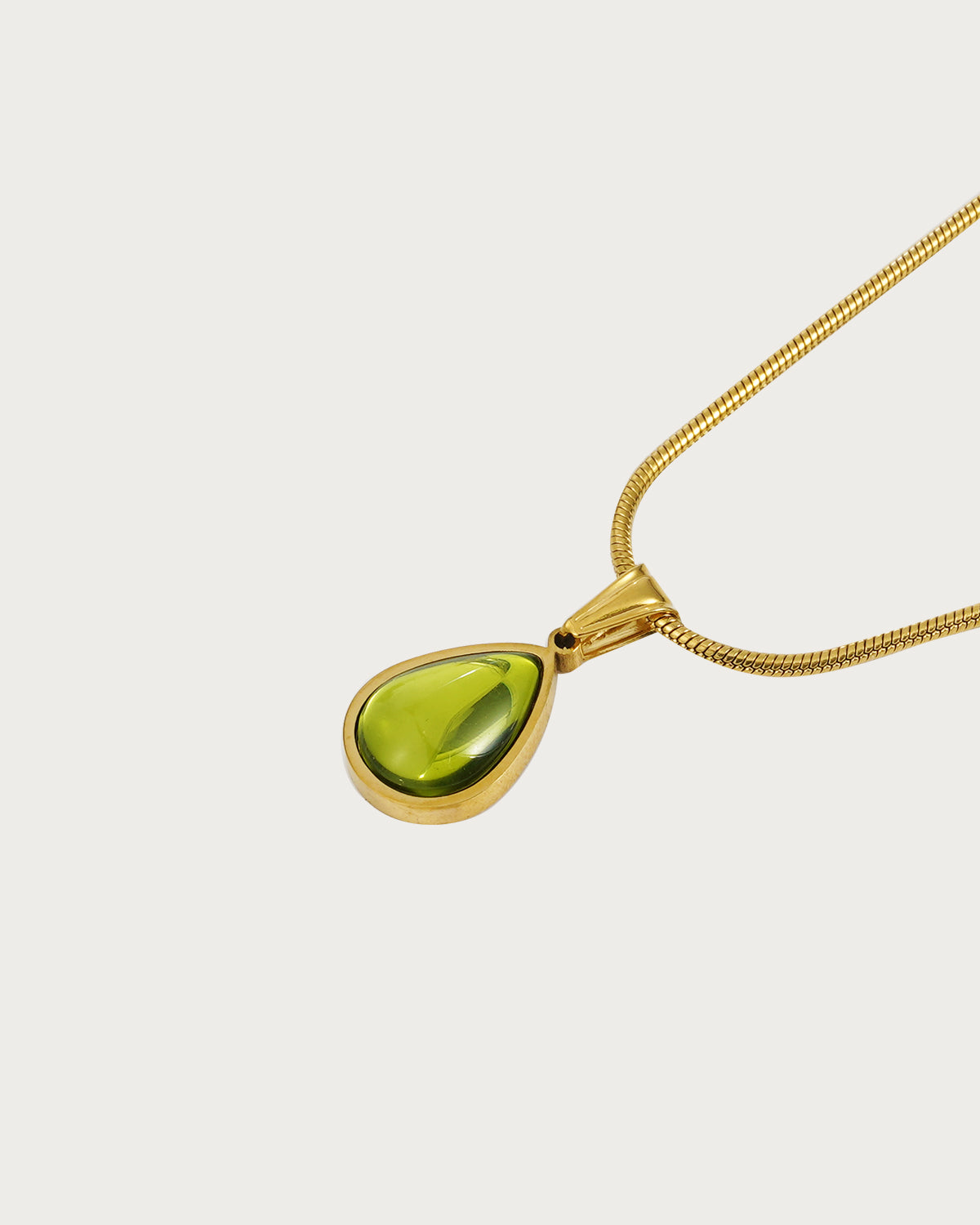 Aurora Waterdrop Green Golden Pendant Necklace