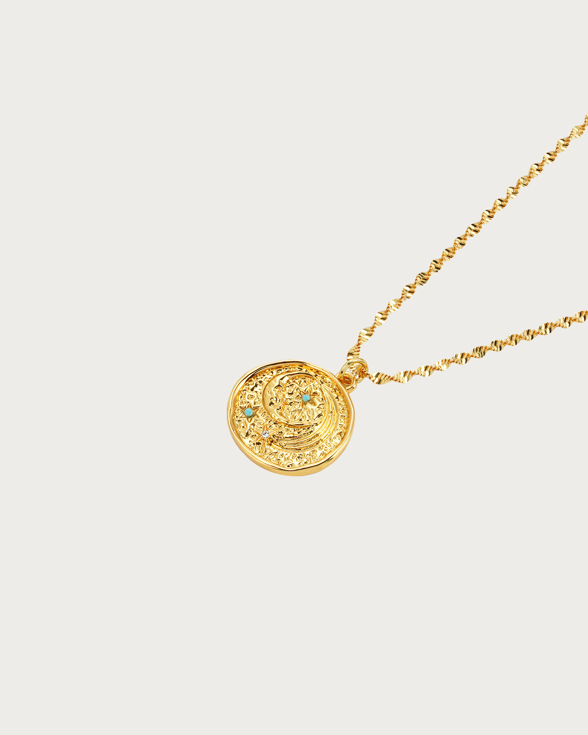Collar con colgante de luna dorada