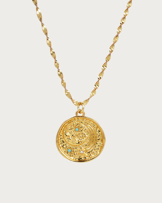 Enid Moon Golden Pendant Necklace