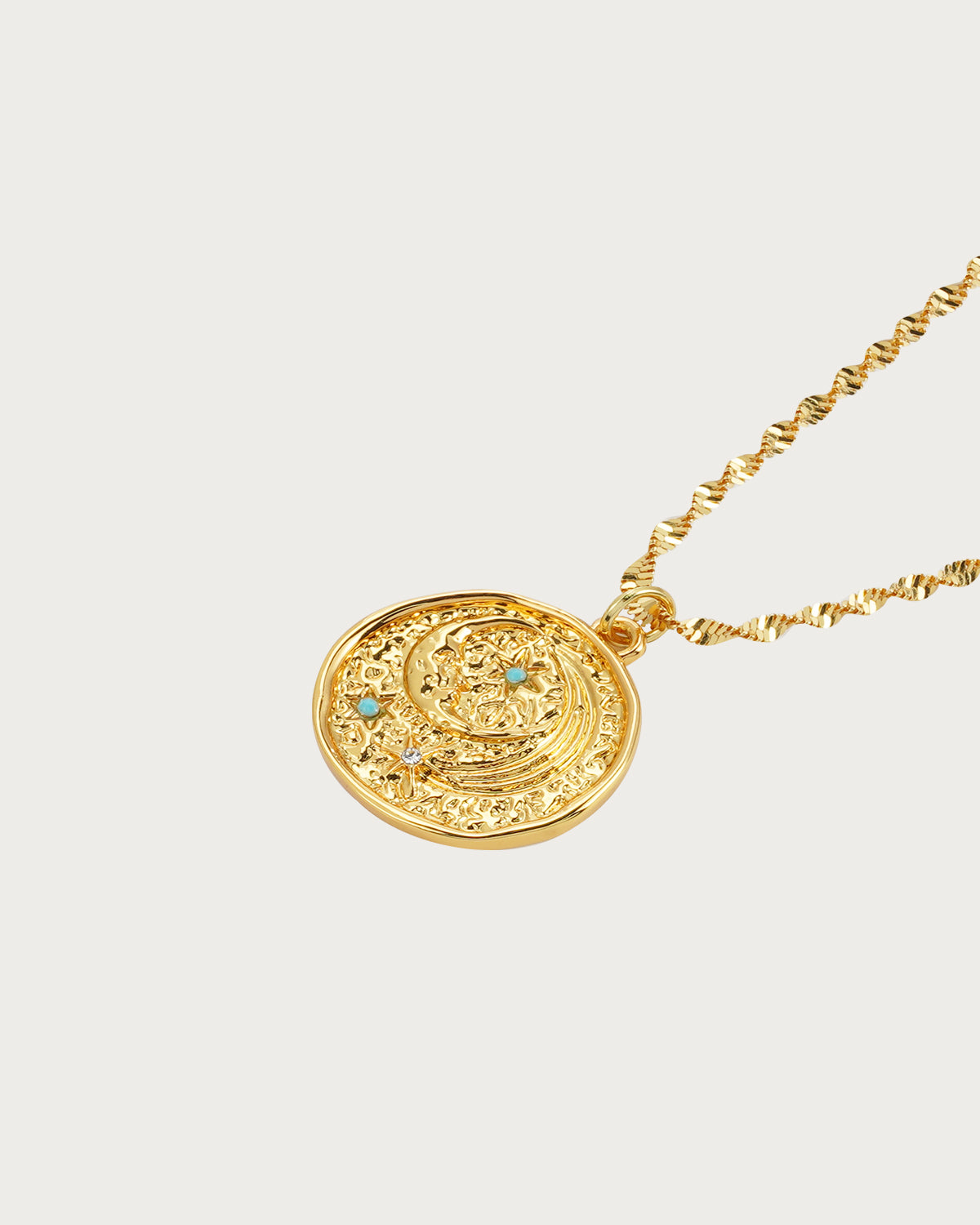 Enid Moon Golden Pendant Necklace