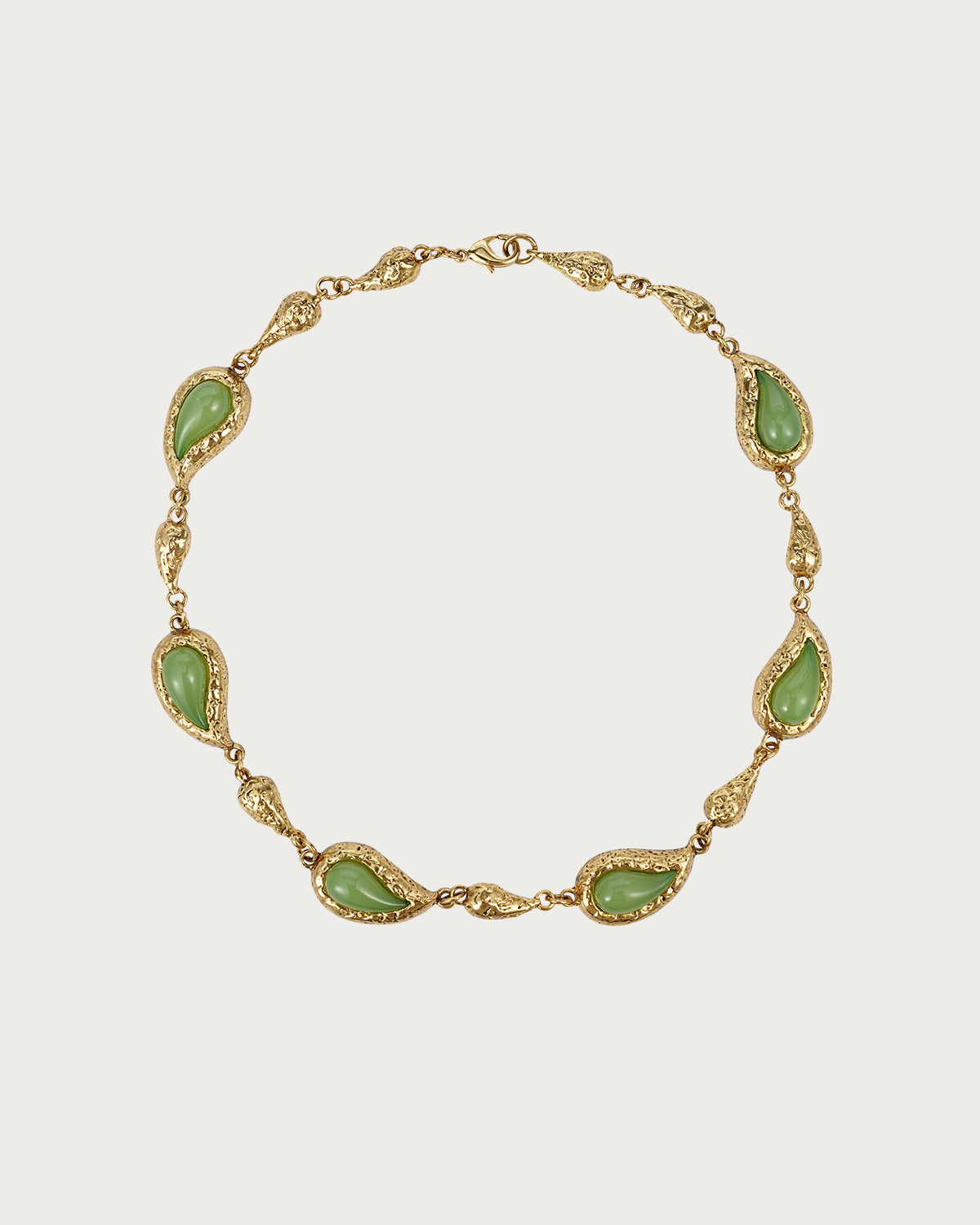 Gabrielle Vintage Resin Green Golden Necklace
