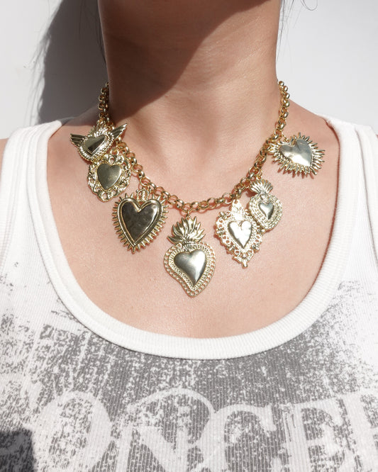 Frederica Vintage Heart Golden Necklace