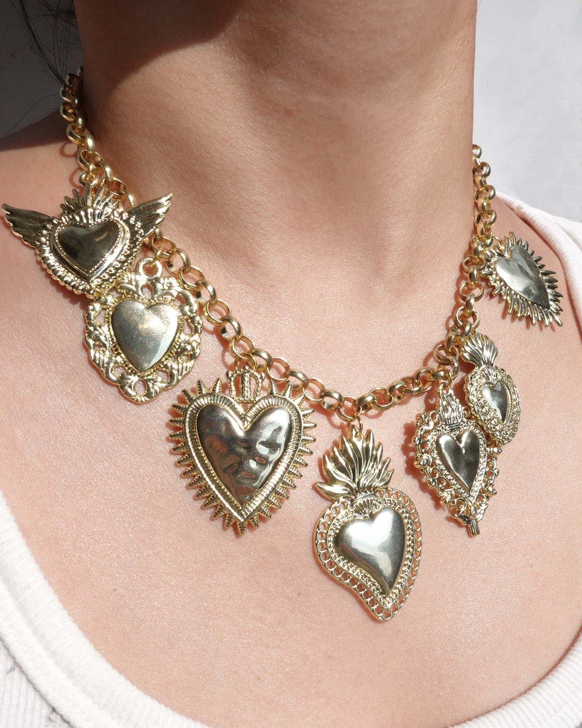 Frederica Vintage Heart Golden Necklace